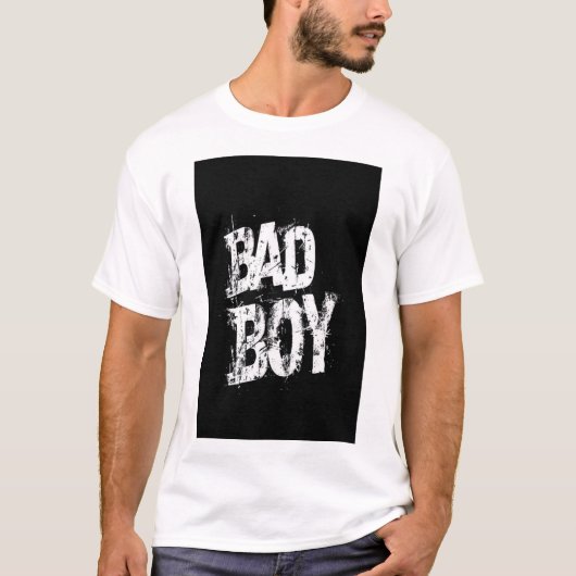 T-SHIRT MET OPDRUK VAN DE TEKST BAD BOY (Voorkant)