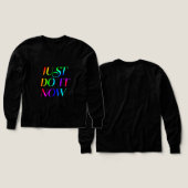 T-shirt met opdruk van eigen tekst (Voorkant /achterkant)