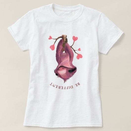 T-Shirt met opvallende luiaard (Design voorkant)