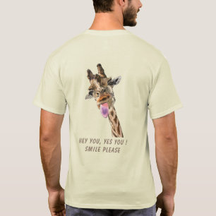 T-shirt met opvallende tekst en giraffe
