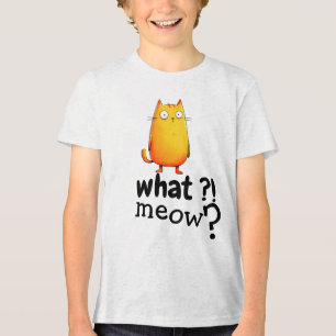 T-shirt met oranje kat met grote ogen Aardige ka