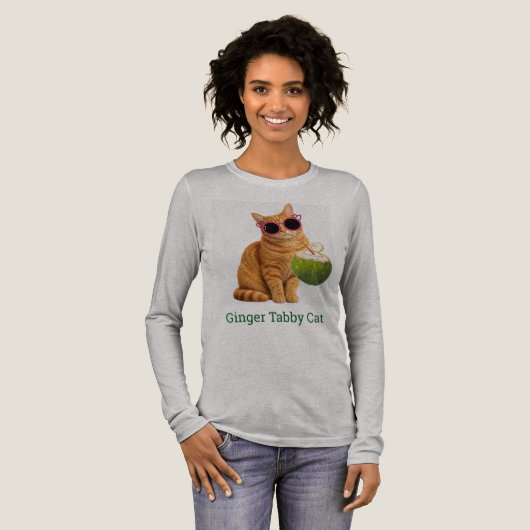 T-shirt met oranje poes (Voorkant)