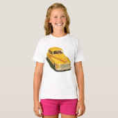 T-shirt met oude gele auto voor meisjes (Voorkant volledig)