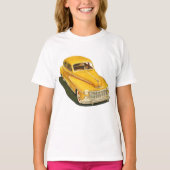 T-shirt met oude gele auto voor meisjes (Voorkant)
