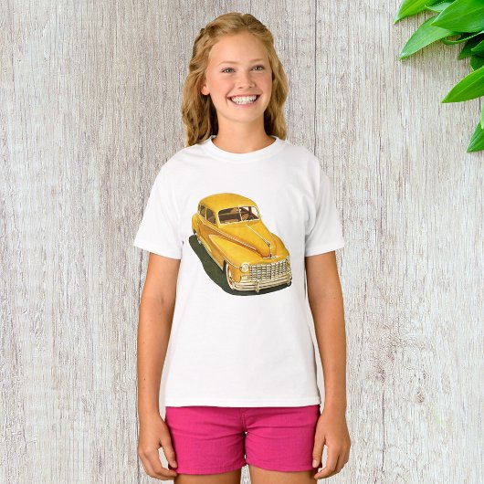 T-shirt met oude gele auto voor meisjes
