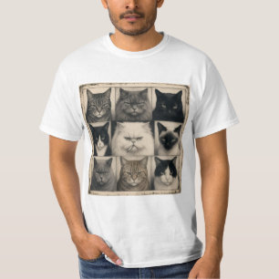 T-shirt met oude witte kat