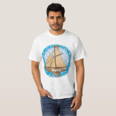 T-shirt met oude zeilboot (Voorkant volledig)