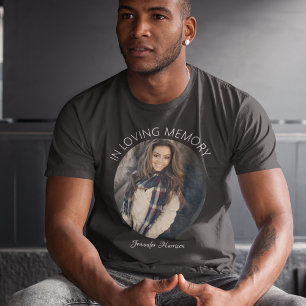T-shirt met ovale fotoboodschap ter nagedachtenis