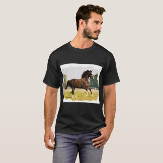T-shirt met paard dat een zonnebril draagt