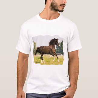 T-shirt met paard dat een zonnebril draagt