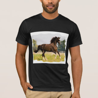 T-shirt met paard dat een zonnebril draagt