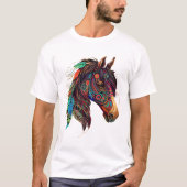 T-shirt met paard-geest dier symbool (Voorkant)