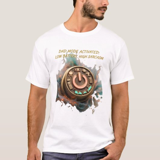 T-shirt met 'Papa-modus geactiveerd', Grappig cade (Voorkant)