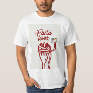 T-shirt met pasta-liefhebber & kat ontwerp