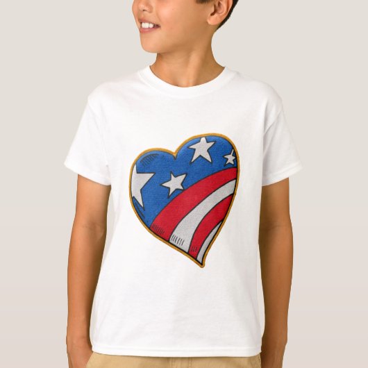 T-shirt met patriottisch hart (Voorkant)