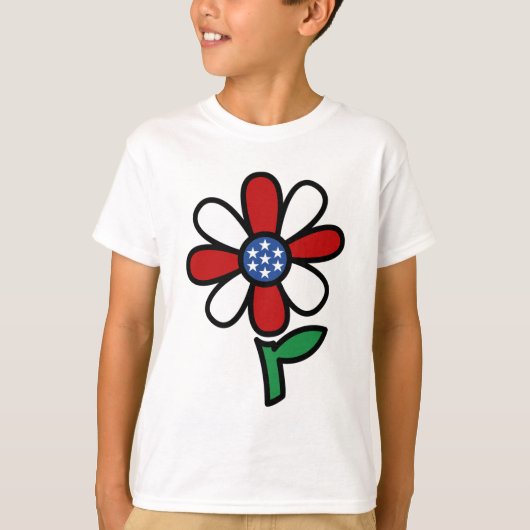 T-shirt met patriottische bloem (Voorkant)