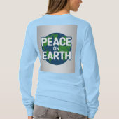 T-shirt met Peace On Earth in het blauw (Achterkant)