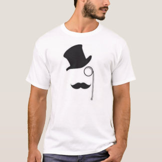 T-shirt met pet, monocle en mustache