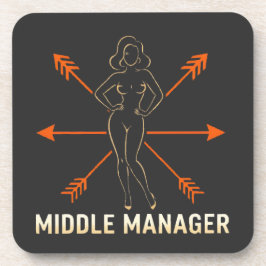 T-shirt met pijlen voor middenmanager V1 Bier Onderzetter