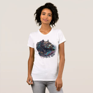 T-shirt met pitbull graffiti 'Concrete Rebel'