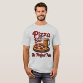 T-shirt met pizza en bier - het perfecte paar T-sh (Voorkant volledig)