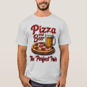 T-shirt met pizza en bier - het perfecte paar T-sh (Voorkant)