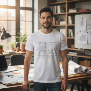 T-shirt met plattegrond van een huisje