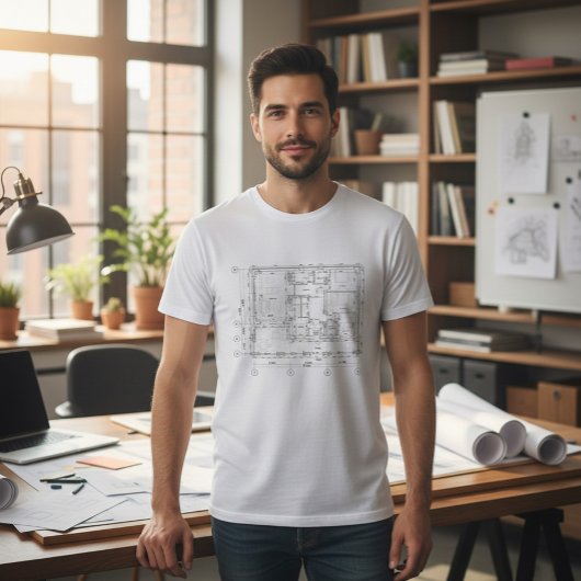 T-shirt met plattegrond van een huisje