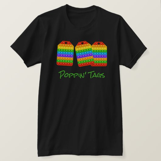 T-shirt met Poppin' Tags (Design voorkant)