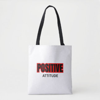T-shirt met positieve attitude en motiverende typo tote bag