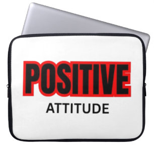 T-shirt met positieve attitude motivatie typografi laptop sleeve