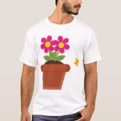 T-shirt met potlood en vlinder (Voorkant)