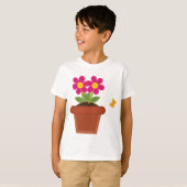 T-shirt met potlood en vlinder (Voorkant volledig)