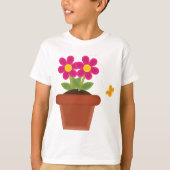 T-shirt met potlood en vlinder (Voorkant)