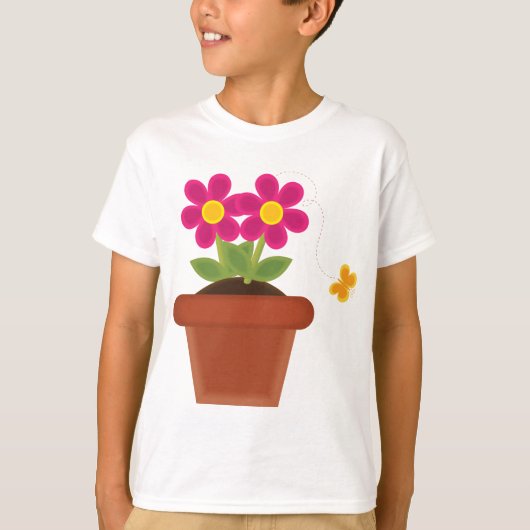 T-shirt met potlood en vlinder (Voorkant)