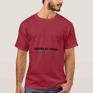T-Shirt met 'Powered By Coffee', een grappig shirt