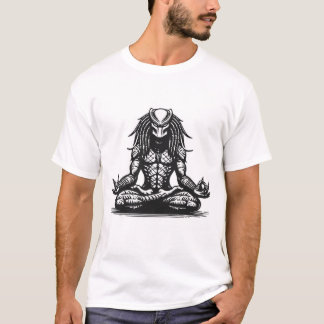 T-shirt met print Predator zittend in lotushouding