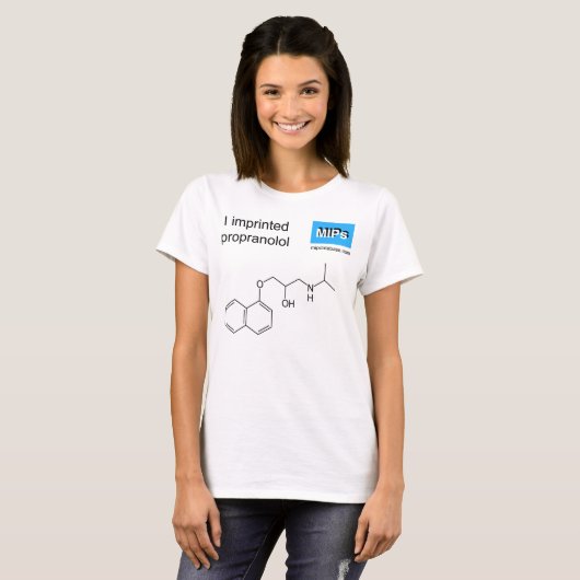 T-shirt met propranolol sjabloon molecule (Voorkant volledig)