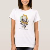 T-shirt met protea bloem, goud en tekst (Voorkant)