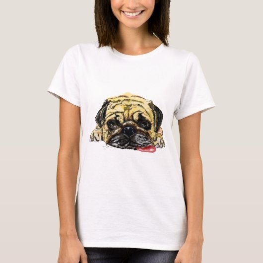 T-shirt met Pug-hond (Voorkant)