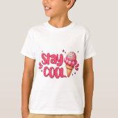 T-shirt met quote, stay cool with ice cream (Voorkant)
