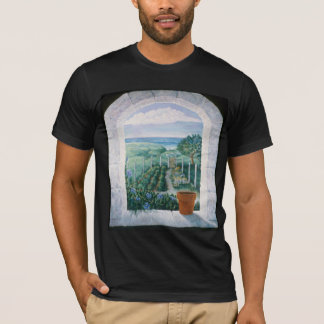 T-shirt met raam naar de tuin