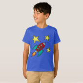 T-shirt met raketretro raketbeschuit (Voorkant volledig)