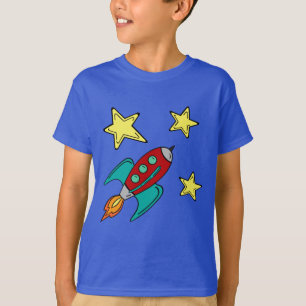 T-shirt met raketretro raketbeschuit