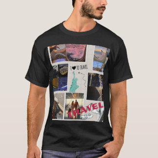 T-Shirt met Reis Liefhebber Collage – Avontuur & R