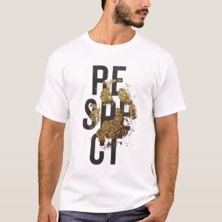 T-shirt met respect bedrukt voor mannen witte t-sh