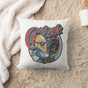 T-shirt met retro College Frat Banaan grappige gra Kussen