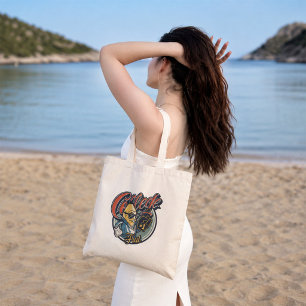 T-shirt met retro College Frat-banaan grappige gra Tote Bag