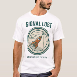 T-shirt met retro raketmissiepatch en signaalverli