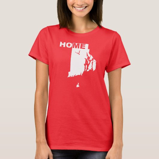 T-shirt met Rhode Island als thuis ver van de staa (Voorkant)